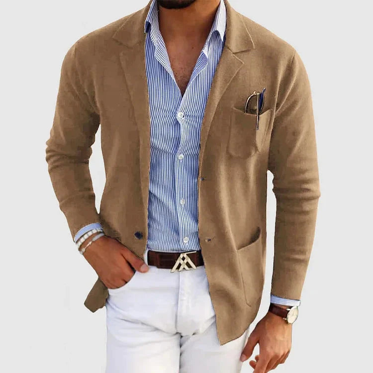 Sem - Heren Blazer Smart Casual voor de Herfst met Borstzak en Revers
