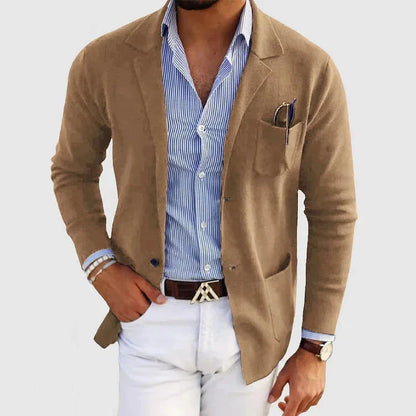Sem - Heren Blazer Smart Casual voor de Herfst met Borstzak en Revers