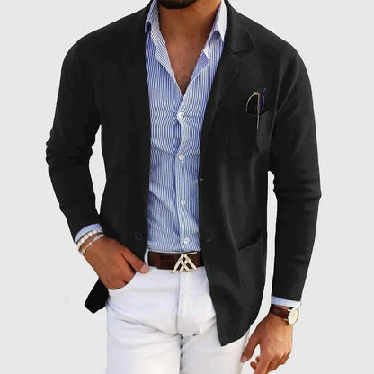 Sem - Heren Blazer Smart Casual voor de Herfst met Borstzak en Revers