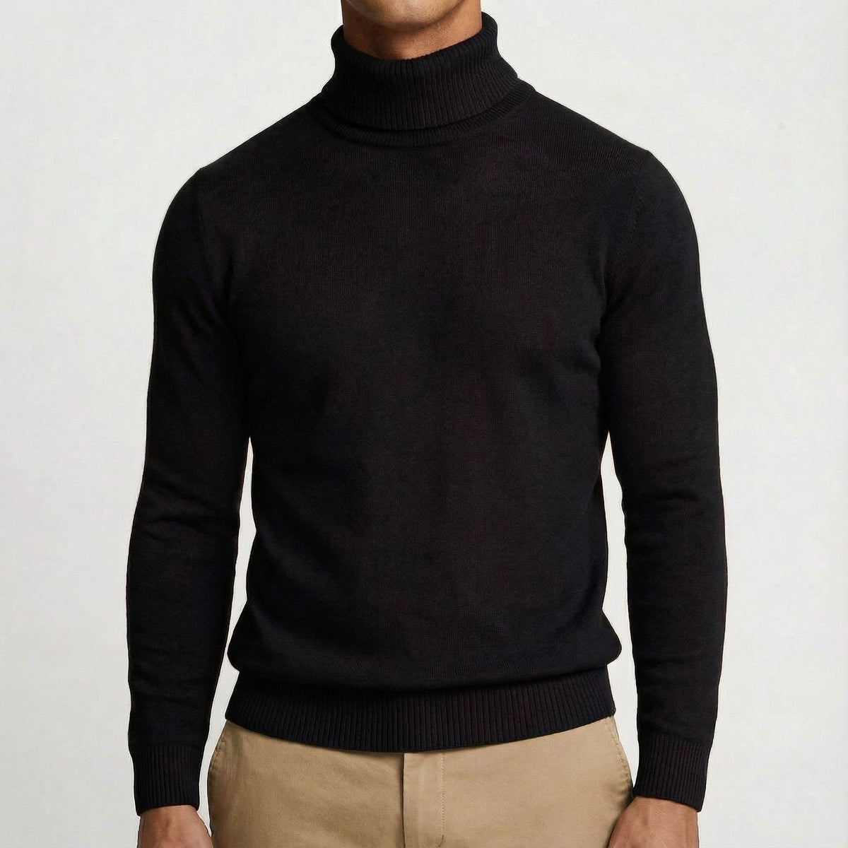 Sem - Heren Coltrui Casual Slim Fit met Lange Mouwen en Ribboorden