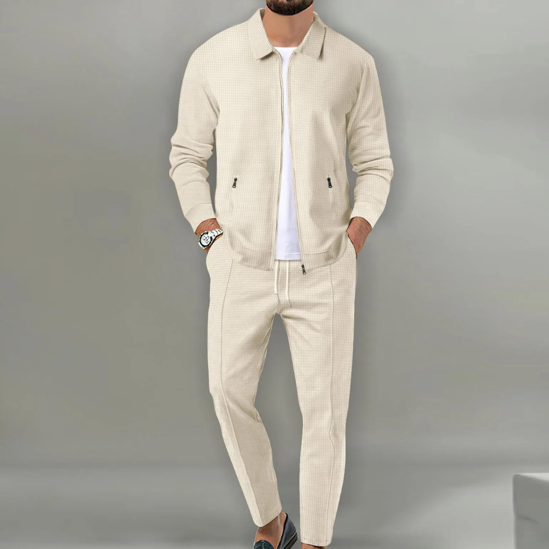 Sem - Heren Loungewear Set Casual Smart met Ritssluiting en Bijpassende Broek