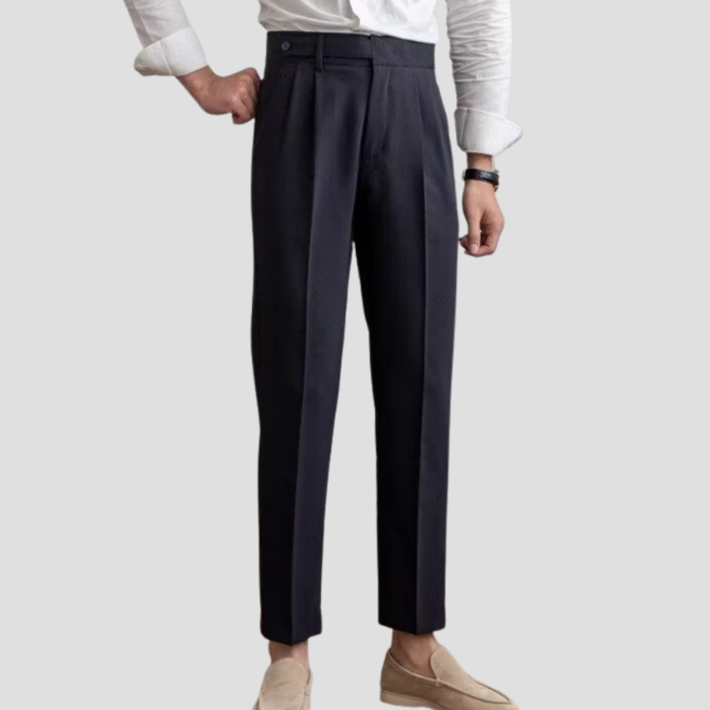 Sem - Heren Pantalon Casual Smart met Hoge Taille en Nette Persplooi