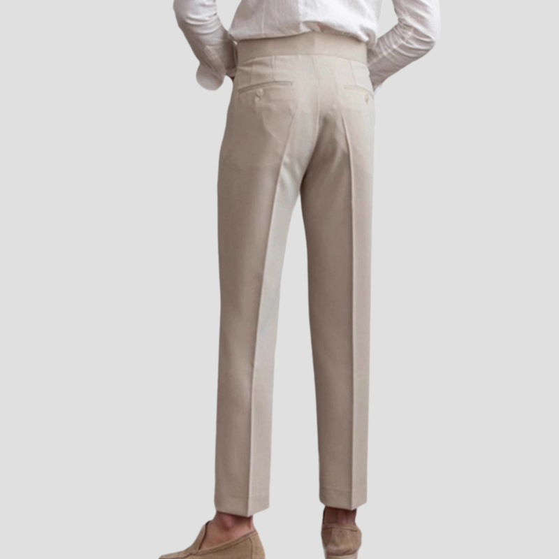 Sem - Heren Pantalon Casual Smart met Hoge Taille en Nette Persplooi