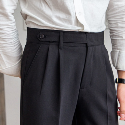 Sem - Heren Pantalon Casual Smart met Hoge Taille en Nette Persplooi