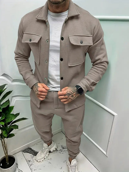 Sem - Heren Trainingspak Matching Set met Overshirt en Borstzakken