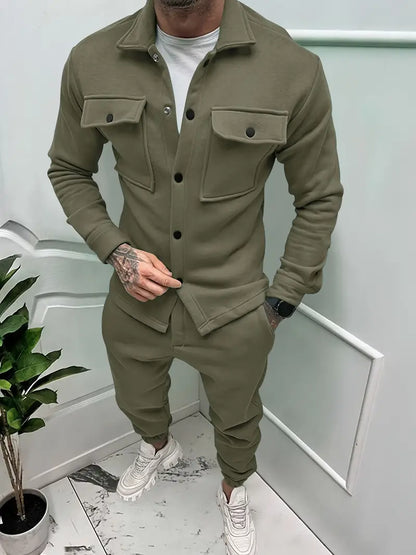 Sem - Heren Trainingspak Matching Set met Overshirt en Borstzakken