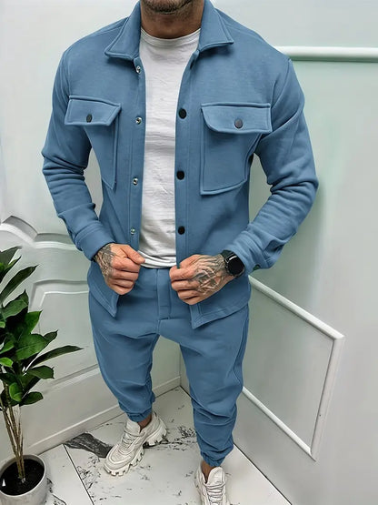 Sem - Heren Trainingspak Matching Set met Overshirt en Borstzakken