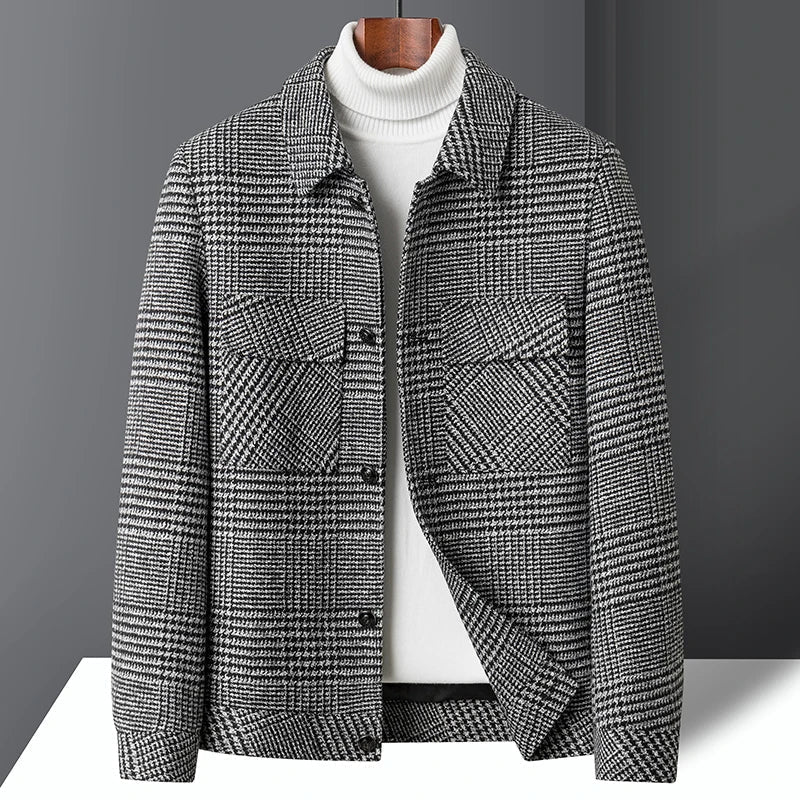 Bram - Heren Jas Wol Stijl Casual Smart met Borstzakken voor Herfst