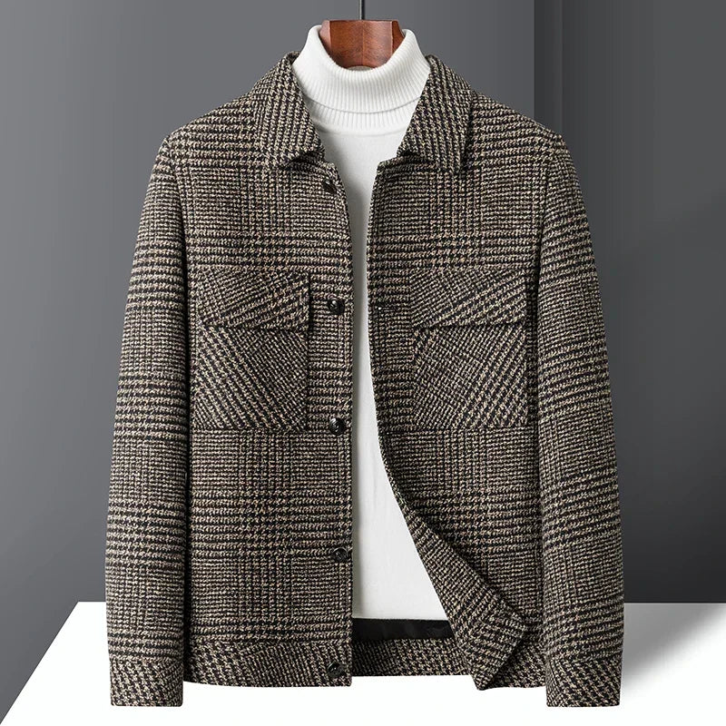 Bram - Heren Jas Wol Stijl Casual Smart met Borstzakken voor Herfst