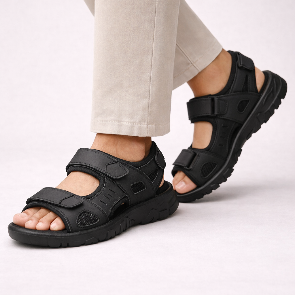 Sem - Stoere Orthopedische Sandalen Heren met Verstelbare Klittenbandsluiting en Ondersteunende Zool