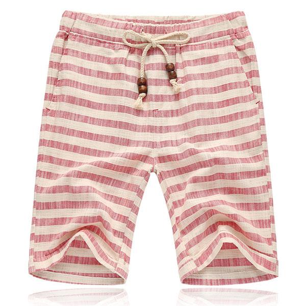 Sem - Stoere Linnen Short Heren met Trekkoord en Elastische Taille