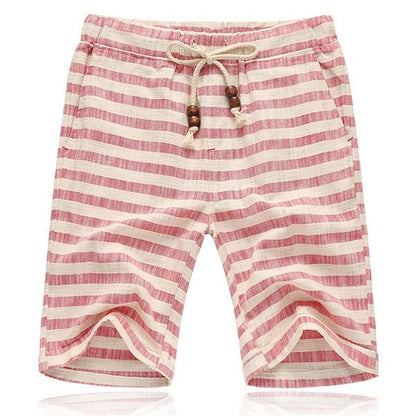 Sem - Stoere Linnen Short Heren met Trekkoord en Elastische Taille