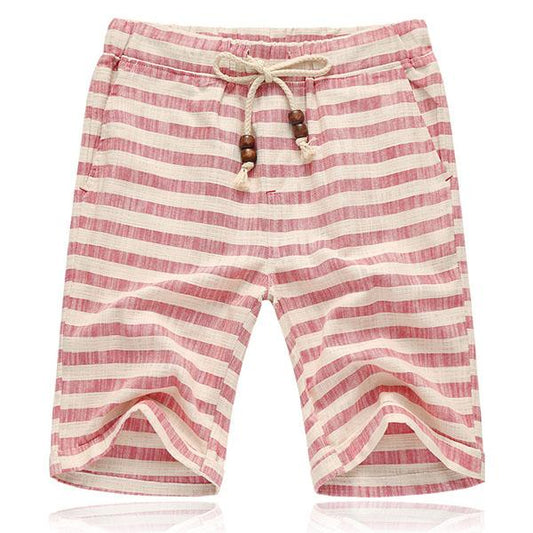 Sem - Stoere Linnen Short Heren met Trekkoord en Elastische Taille