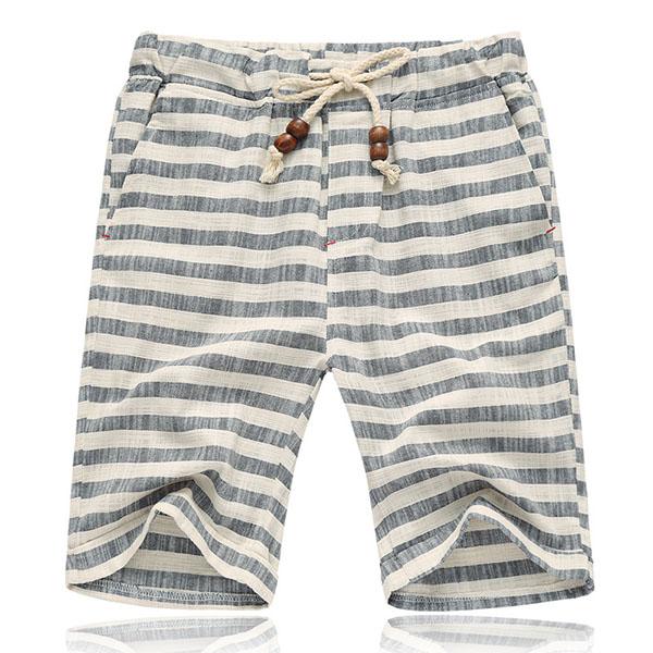 Sem - Stoere Linnen Short Heren met Trekkoord en Elastische Taille