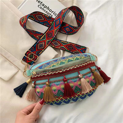 Tas Dames - Heuptas met Kwastjes en Brede Riem | Bohemian