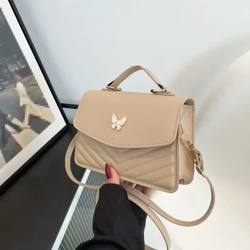 Handtas Dames - Mini Tas met Vlinder en Gewatteerde Flap | Chique
