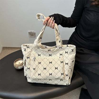 Shopper Dames - Gewatteerde Tote Bag met Strikjesprint | Casual