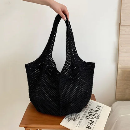 Tas Dames - Grote Gehaakte Shopper met Open Vlechtstructuur | Boho