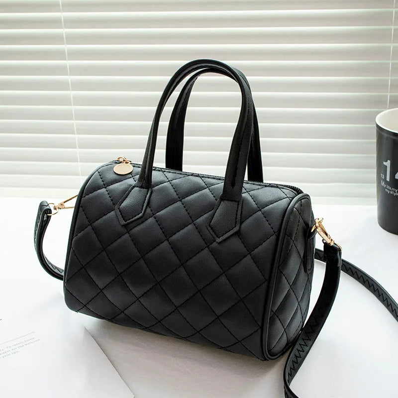 Tas Dames - Handtas met Ruitpatroon en Gouden Hardware | Chique