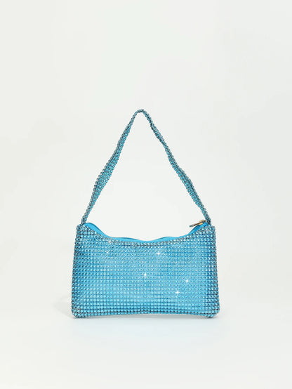 Tas Dames - Glinsterende Avondtas met Strass Ketting | Feest
