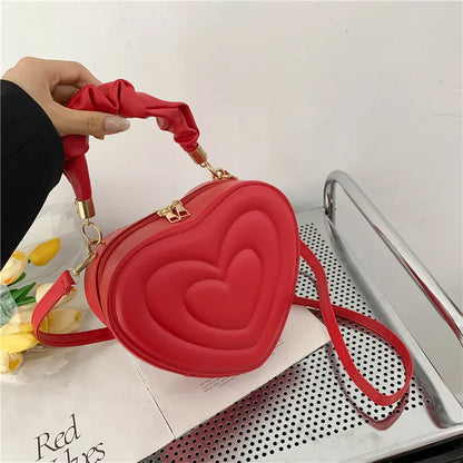 Tas Dames - Hartvormige Handtas met Gouden Ketting | Romantic