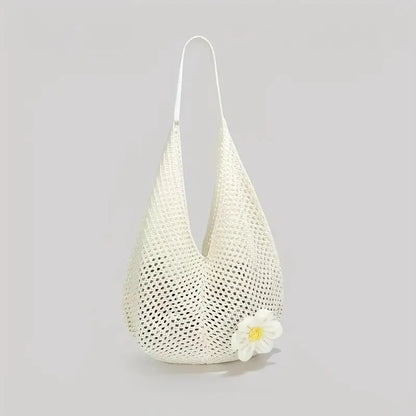 Tas Dames - Gehaakte Shopper met Bloemendetail | Zomer