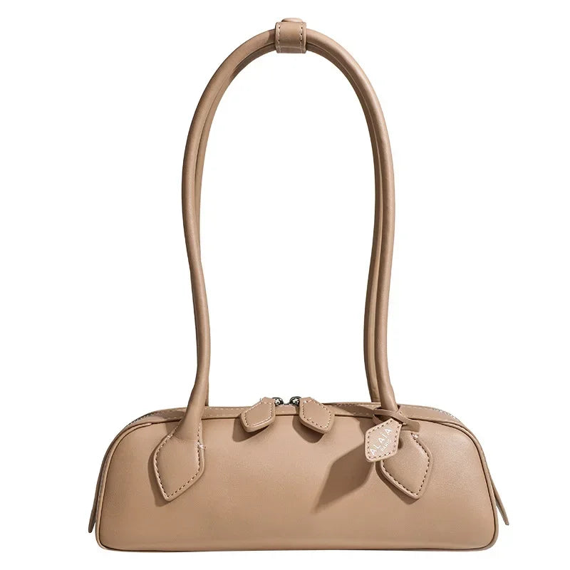 Tas Dames - Schoudertas met Hoge Boog en Bladdetail | Chique