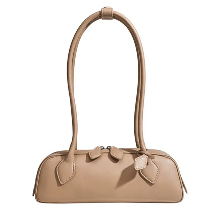 Tas Dames - Schoudertas met Hoge Boog en Bladdetail | Chique