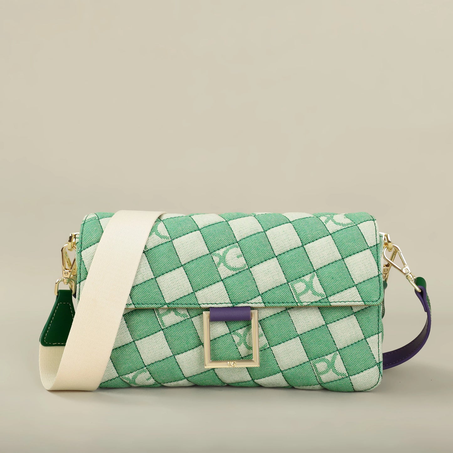 Tas Dames - Crossbody Schoudertas met Print en Brede Riem | Zomer
