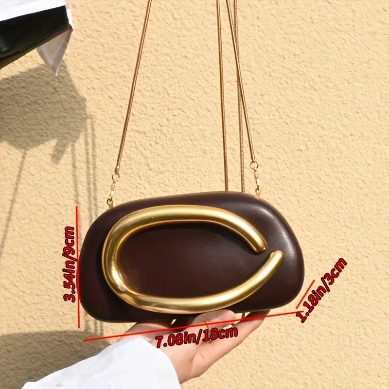 Tas Dames - Clutch met Gouden Detail | Chique