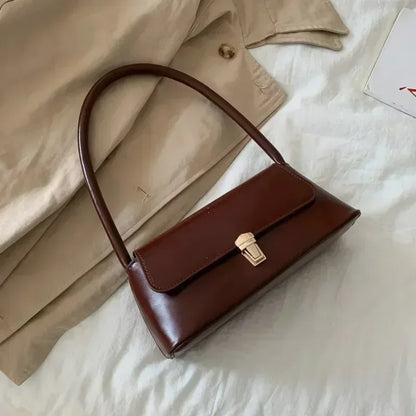 Tas Dames - Stijlvolle Baguette Tas met Gouden Sluiting | Klassiek