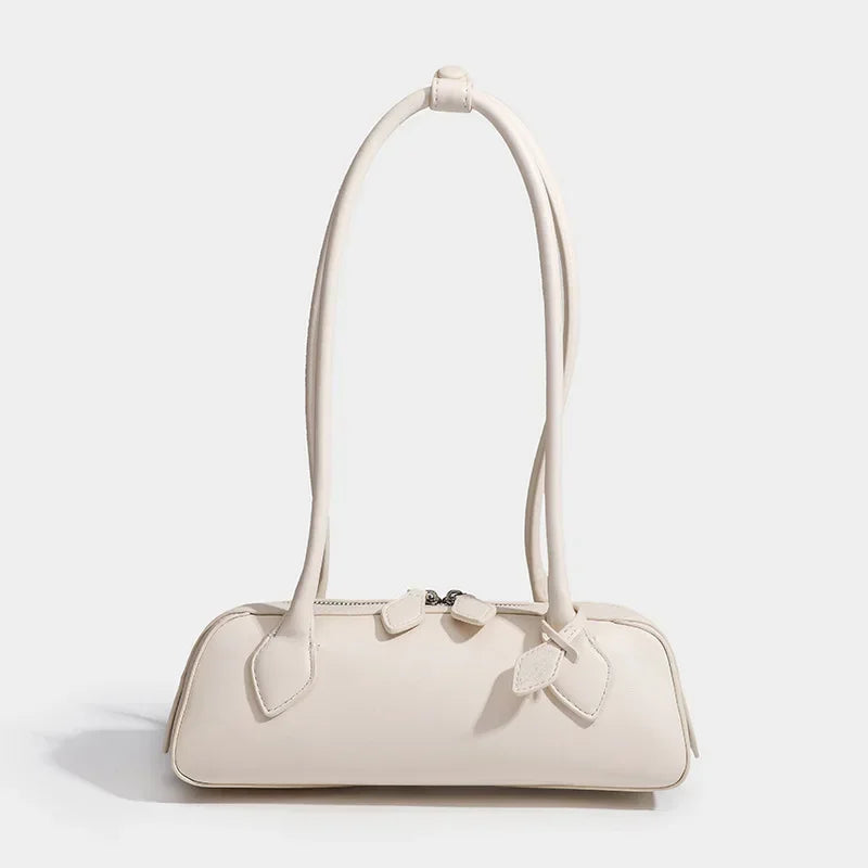 Tas Dames - Schoudertas met Hoge Boog en Bladdetail | Chique