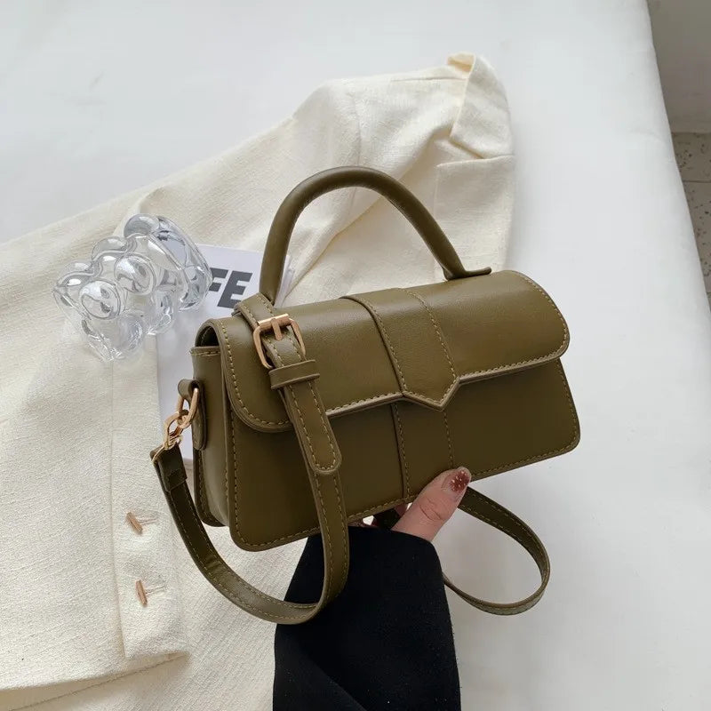 Tas Dames - Handtas met Klep en Gouden Gesp | Chique