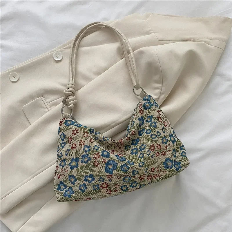 Schoudertas Dames - Gewatteerde Tas met Bloemenprint | Casual