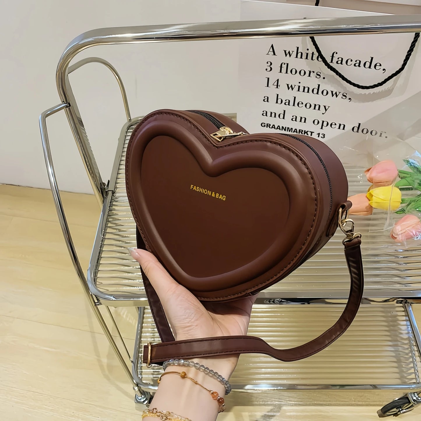 Schoudertas Dames - Hartvormig Design met Rits | Crossbody