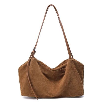 Tas Dames - Zachte Schoudertas met Geplooide Vorm | Elegant