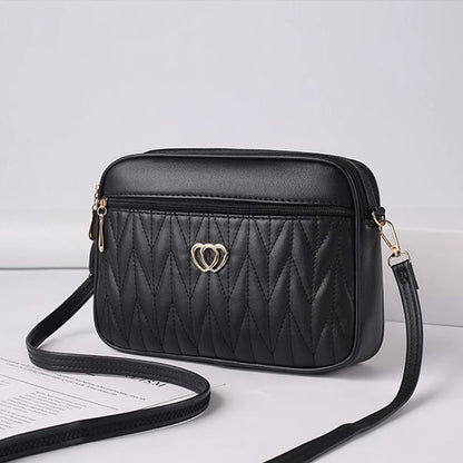 Tas Dames - Gewatteerde Crossbody met Hart Embleem en Rits | Casual