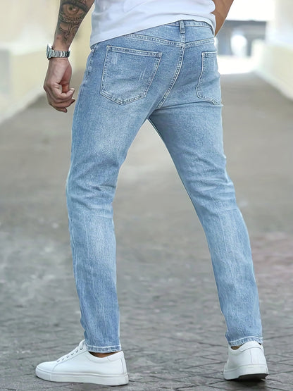 Jeans Heren - Skinny Fit met Lichte Wassing en Stretch | Casual