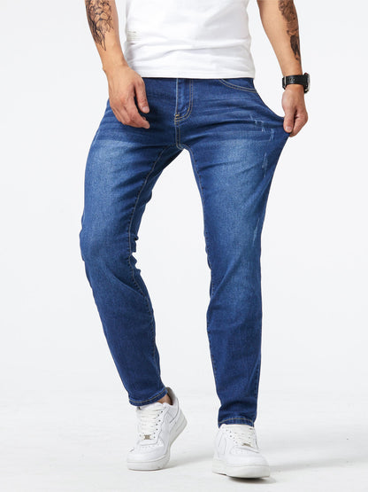 Jeans Heren - Skinny Fit met Lichte Wassing en Stretch | Casual