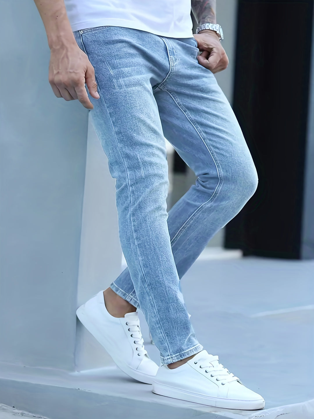 Jeans Heren - Skinny Fit met Lichte Wassing en Stretch | Casual