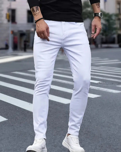 Jeans Heren - Slim Fit met Strakke Pijpen en Knoopsluiting | Casual