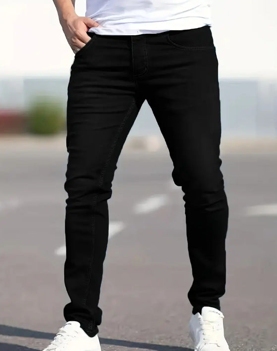 Jeans Heren - Slim Fit met Strakke Pijpen en Knoopsluiting | Casual
