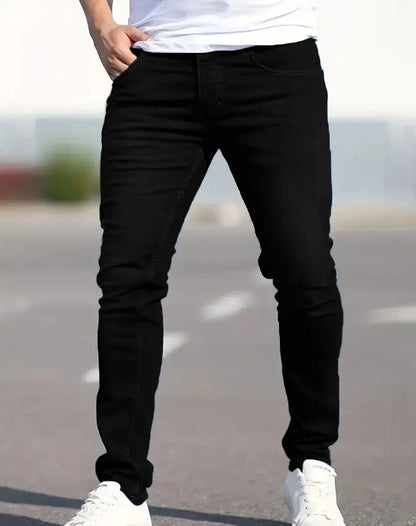 Jeans Heren - Slim Fit met Strakke Pijpen en Knoopsluiting | Casual