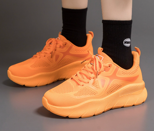 Sneakers Dames - Chunky Zool met Vetersluiting | Sportief