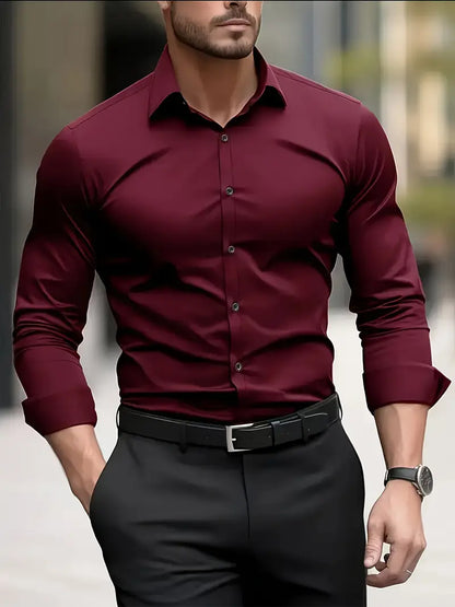 Stijn - Heren Overhemd Slim Fit Net voor de Feestdagen met Lange Mouw