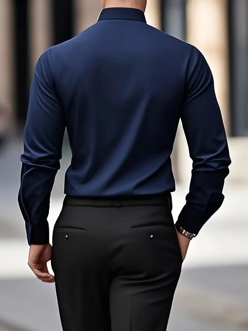 Stijn - Heren Overhemd Slim Fit Net voor de Feestdagen met Lange Mouw
