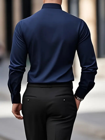 Stijn - Heren Overhemd Slim Fit Net voor de Feestdagen met Lange Mouw