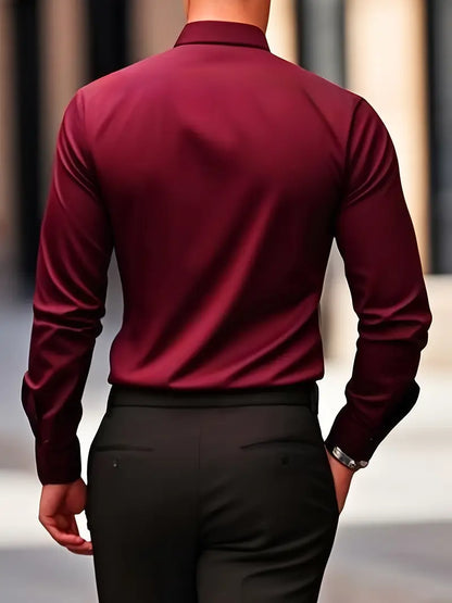 Stijn - Heren Overhemd Slim Fit Net voor de Feestdagen met Lange Mouw