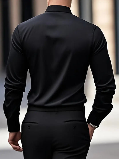 Stijn - Heren Overhemd Slim Fit Net voor de Feestdagen met Lange Mouw