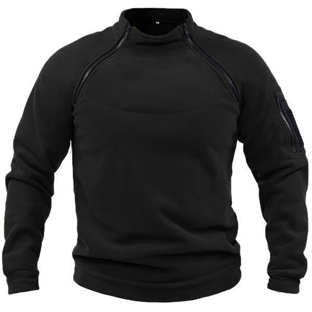 Stijn - Heren Trui Fleece Stijl Outdoor met Raglanmouwen en Mouwzak